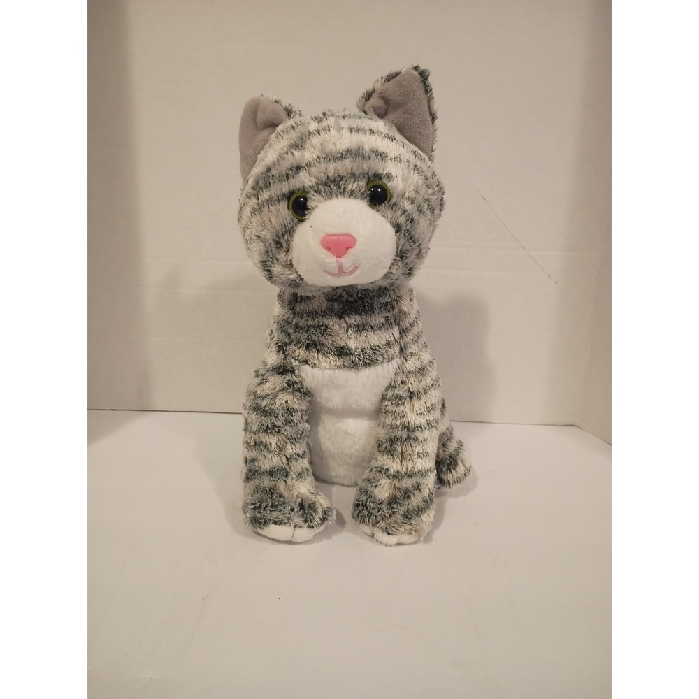 Shelter Pets Grey Tabby Cat Plush Stuffed Animal Striped Kitten 10 inch
